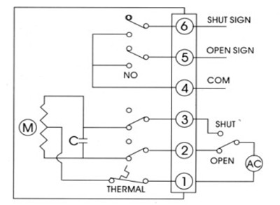 帶無源觸點(diǎn)開關(guān)型反饋電動蝶閥接線圖、電動球閥接線圖